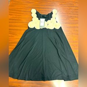 Alexis & Ashley Small Short Sleeveless Dress With Ivory‎ Rosettes NWT